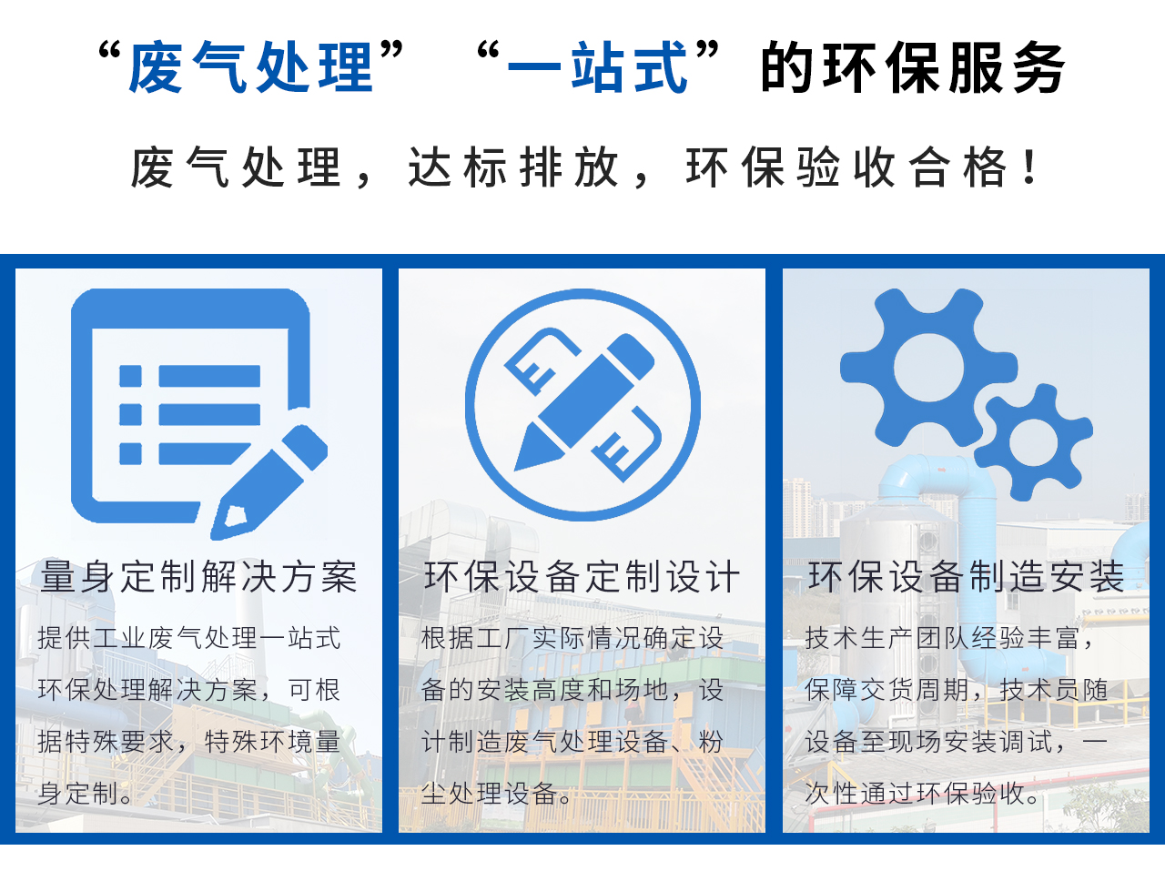 “廢氣處理，達標排放，環保驗收合格！